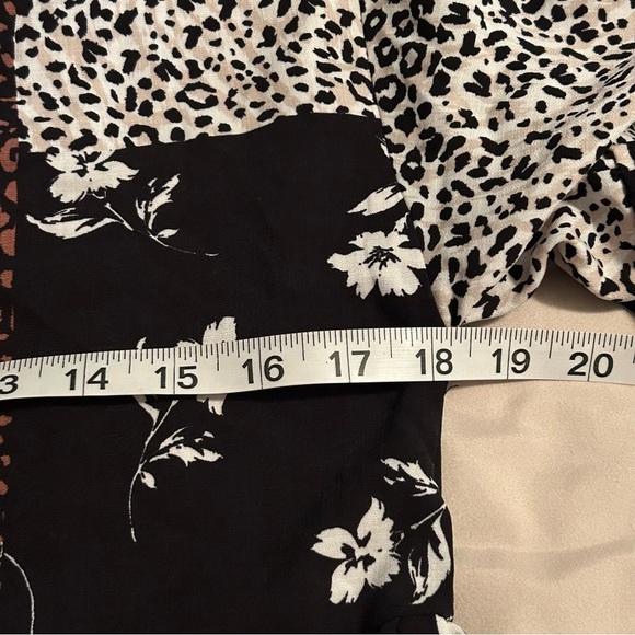 Hiatus Women’s Size S Patchwork Leopard Floral Print Short Sleeve Mini Dress - Picture 7 of 9